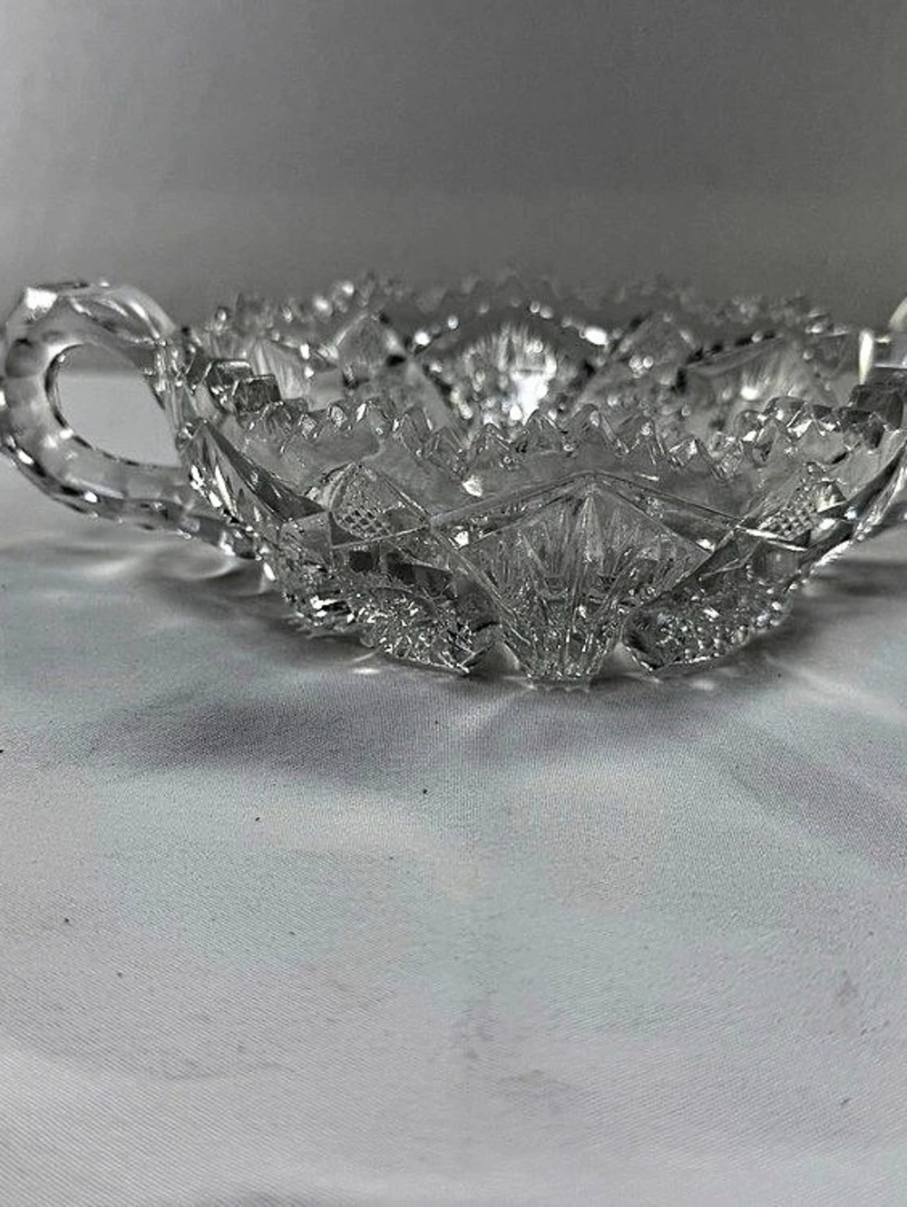 Clear Cut Glass Serving Dish